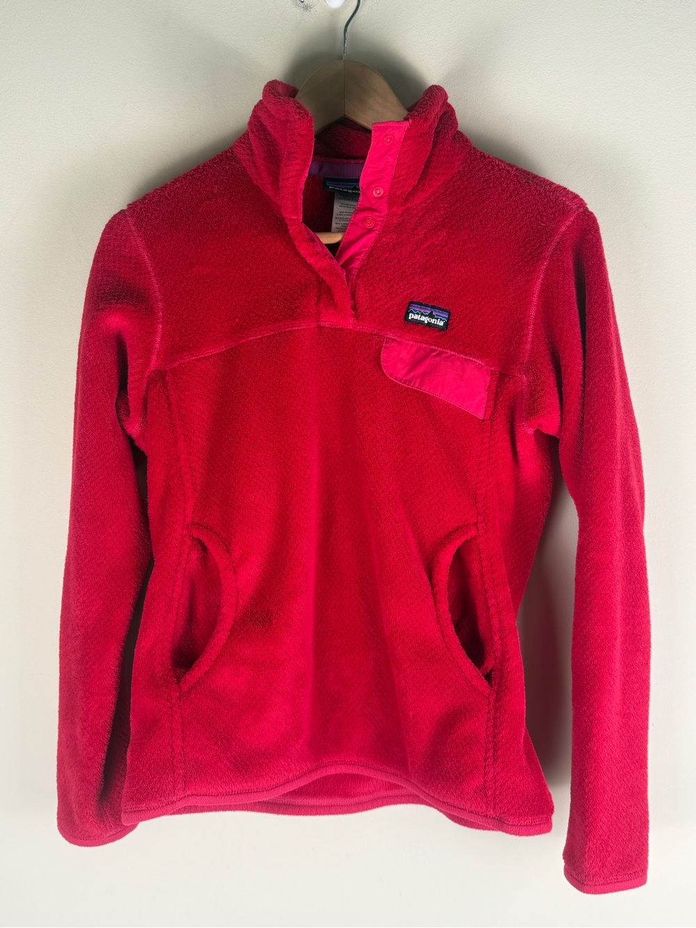 $139 Patagonia Re-Tool Snap-T Fleece Synchilla Pullover Jacket HOT PINK Sz Small